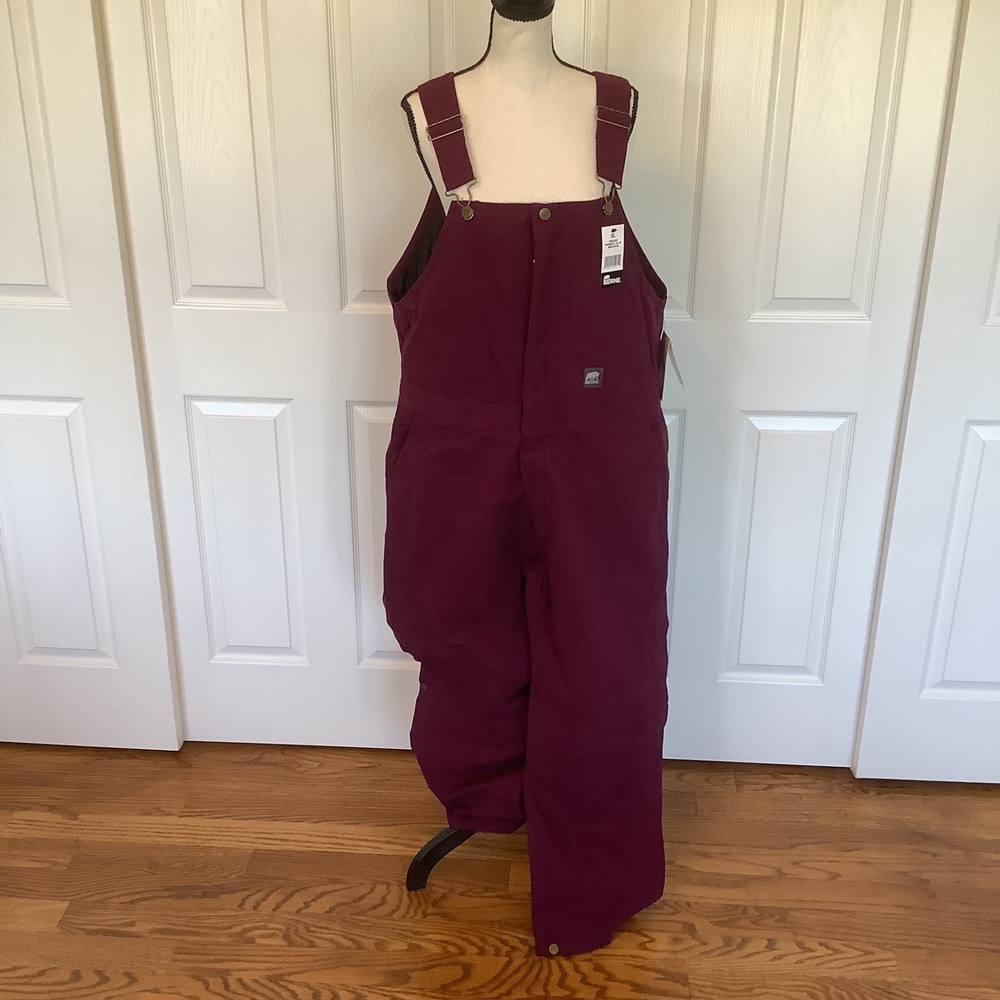 Berne‎ Womens Plum Insulated Quilt Lined Bib Overalls Workwear Size XL NWT